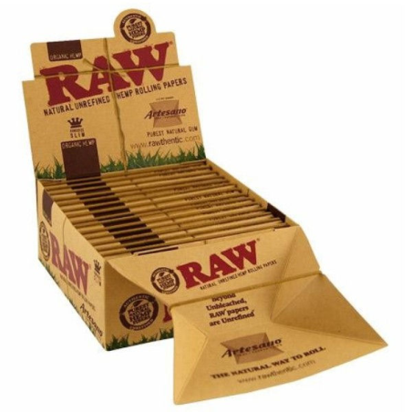 Caja RAW King Size Artesano Orgánico (15 libritos) PAPEL KING SIZE