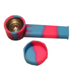 Pipa silicona de bolsillo con tapa ( azul y morado ) 9cm PIPAS