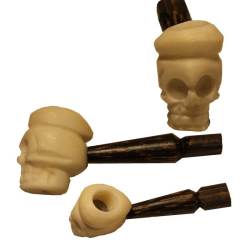 Pipa de bolsillo semilla Tagua (calavera blanca boina ) 4,5cm PIPAS