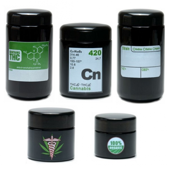 Bote S UV Cannabis Element 3x3.5cm  BOTES CON FILTRO UV Y OPACOS