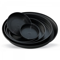 Plato redondo negro 24x4cm   PLATOS