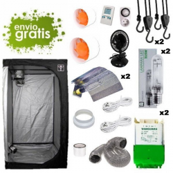 Kit LEC 315w con armario 120x120x200cm básico DARK BOX Cultivo con armario LEC