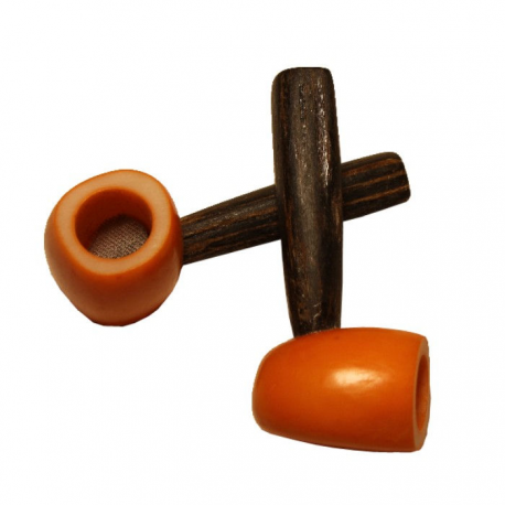 Pipa de bolsillo semilla Tagua (naranja ) 6,5cm  PIPAS