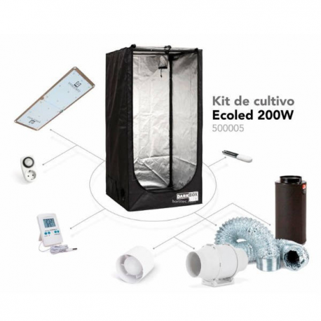 Kit de Cultivo Ecoled 200W  Cultivo con armario LED