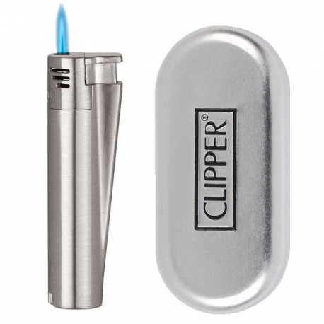 Encendedor Clipper Metal Jet Flame Silver MATE 1 u.  ENCENDEDORES