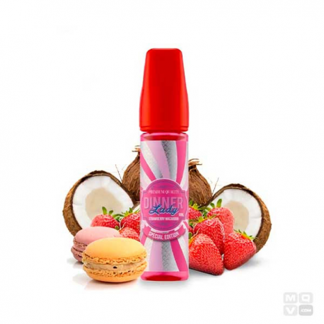 E-Liquid Strawberry Macaroon 0mg (Booster) 50ml Dinner Lady  ESENCIAS DINNER LADY