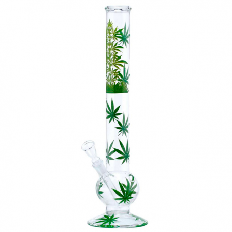 Bong Cristal Recto hojas 45 cm  BONG CRISTAL