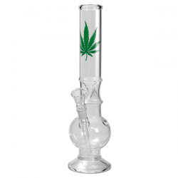 Bong Cristal Leaf Burbuja 42 cm  BONG CRISTAL