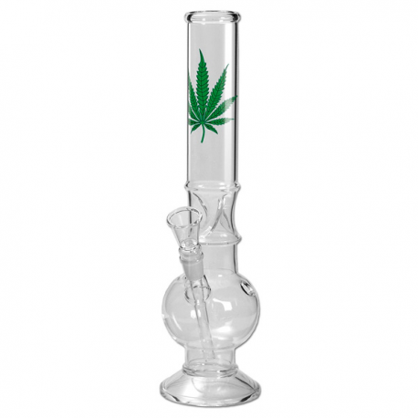 Bong Cristal Leaf Burbuja 42 cm  BONG CRISTAL