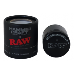 Raw Grinder x Hammercraft Negro 4 Partes ( diámetro 63mm) RAW GRINDERS