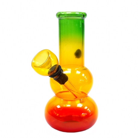 Bong Cristal Mini Leaf RASTA ( ALTO 12 cm )  BONG CRISTAL